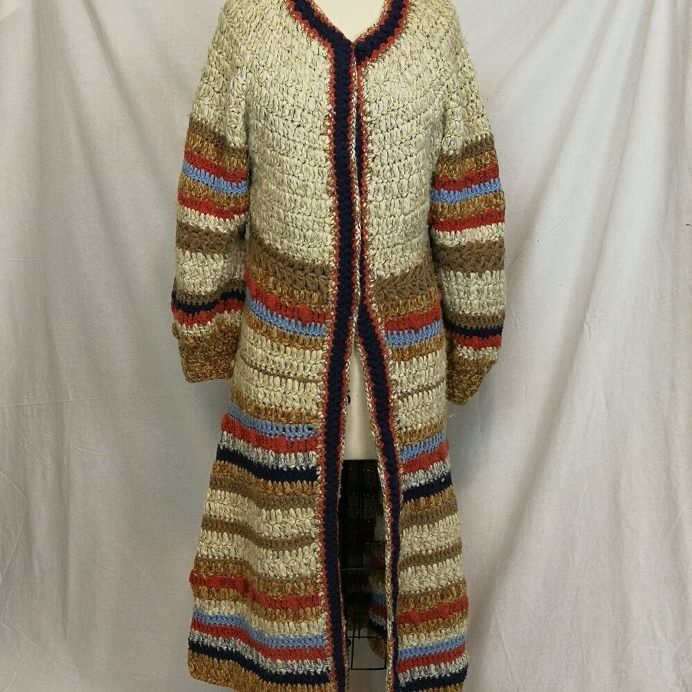 Vintage Marni Striped Crochet Cashmere Cardigan Coat